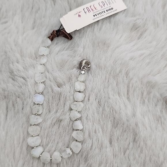 NEW Peyote Bird Genuine Moonstone White Beaded Crystal Sterling Silver Bracelet - Picture 5 of 10
